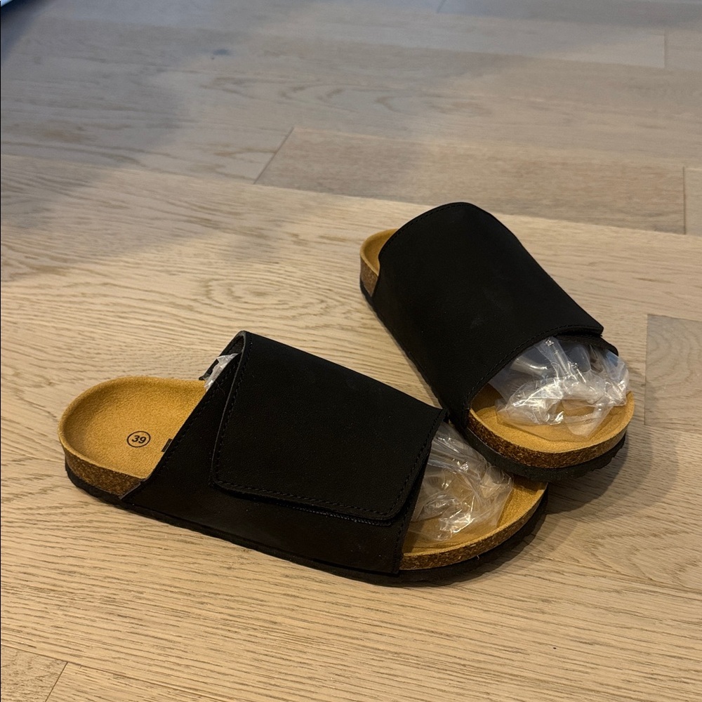 Black Slide Sandals